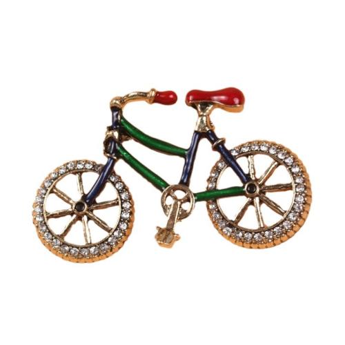 Zinc Alloy Brooches plated for woman & enamel & with rhinestone mixed colors Sold By PC