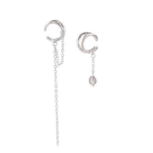 Trendy ear cuffs, Zinc Alloy, plated, voor vrouw, zilver, 15x90mm, Verkocht door pair