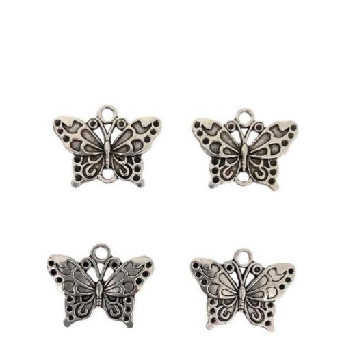 Zinc Alloy Animal Pendler, Butterfly, forgyldt, du kan DIY & forskellige stilarter for valg & 1/1 løkke, 100pc'er/Bag, Solgt af Bag