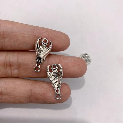 Animal Zinc Alloy Connector Bat antique silver color plated DIY & 1/1 loop Sold By Bag