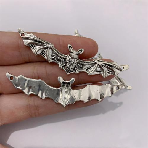 Animal Zinc Alloy Connector Bat antique silver color plated DIY & 1/1 loop Sold By Bag