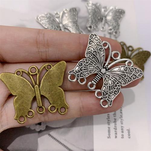 Animal Zinc Alloy Connector Butterfly plated DIY & 3/5 loop Sold By Bag