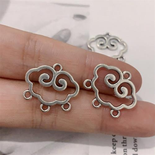 Zinc Alloy Connector Cloud antique silver color plated DIY & 1/3 loop Sold By Bag