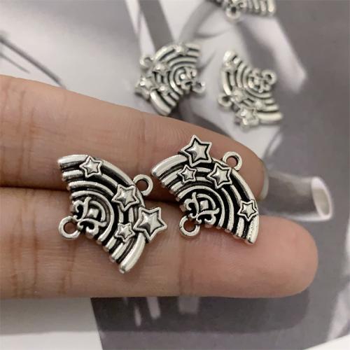 Zinc Alloy Connector Rainbow antique silver color plated DIY & 1/1 loop Sold By Bag