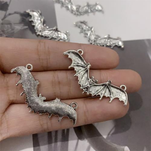 Animal Zinc Alloy Connector Bat antique silver color plated DIY & 1/1 loop Sold By Bag