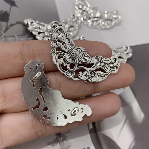 Flower Zinc Alloy Connector antique silver color plated DIY & 1/1 loop Sold By Bag