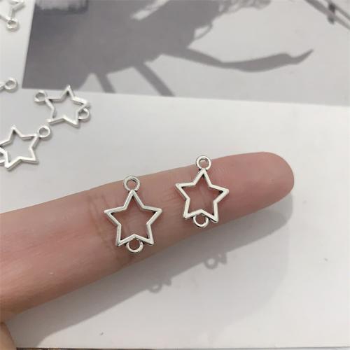 Star Zinc Alloy priključak, Cink Alloy, Zvijezda, starinski srebrne boje pozlaćen, možete DIY & 1/1 petlje, 12x15mm, 100računala/Torba, Prodano By Torba