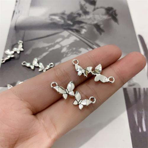 Animal Zinc Alloy Connector Butterfly antique silver color plated DIY & 1/1 loop Sold By Bag