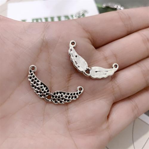 Zinc Alloy Connector Wing Shape antique silver color plated DIY & 2/1 loop Sold By Bag