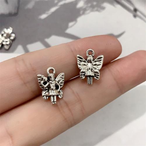 Zinc Alloy Pendants Fairy antique silver color plated DIY Sold By Bag