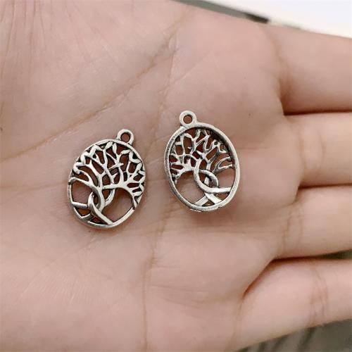 Zinc Alloy Pendants Tree antique silver color plated DIY Sold By Bag