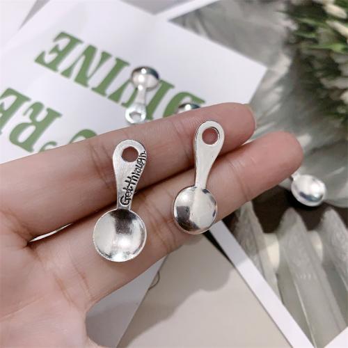 Zinc Alloy Pendler, Spoon, antik sølv farve forgyldt, du kan DIY, 12x29mm, 100pc'er/Bag, Solgt af Bag