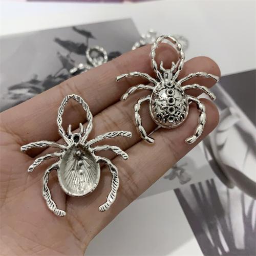 Zinc Alloy Animal Pendants Spider antique silver color plated DIY Sold By Bag