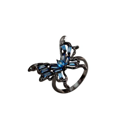 Cubi Circonia Micro Pave anello in ottone, gioielli di moda & Micro spianare cubic zirconia & per la donna, piombo nero, Inner diameter 17mm, Venduto da PC