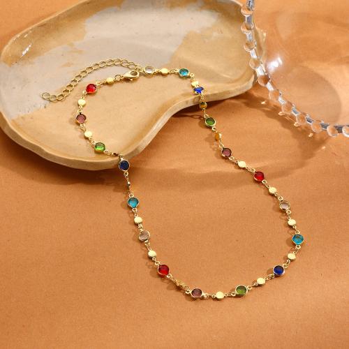 Crystal Necklace Zinc Alloy with Crystal & Plastic Pearl fashion jewelry & for woman Sold By PC