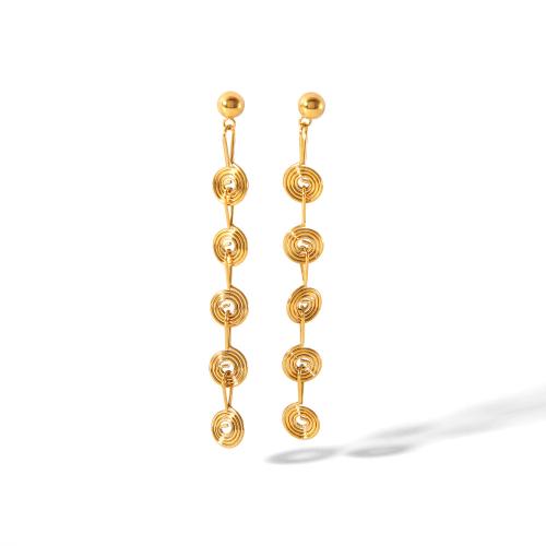 Stainless Steel Stud Earrings 304 Stainless Steel 18K gold plated fashion jewelry & for woman golden Sold By Pair