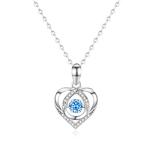 Cubic Zircon Micro Pave 925 Sterling Silver Necklace with 5cm extender chain fashion jewelry & micro pave cubic zirconia & for woman Length Approx 40 cm Sold By PC