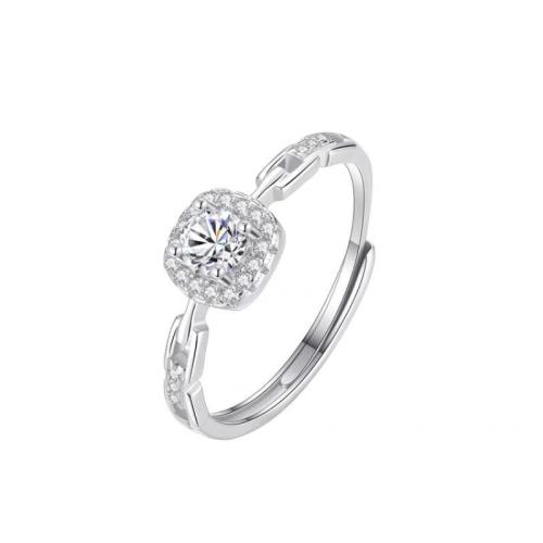 Zircon cubique Micro Pave Sterling Silver Rings, Argent sterling 925, bijoux de mode & pavé de micro zircon & pour femme, Taille:7, Vendu par PC