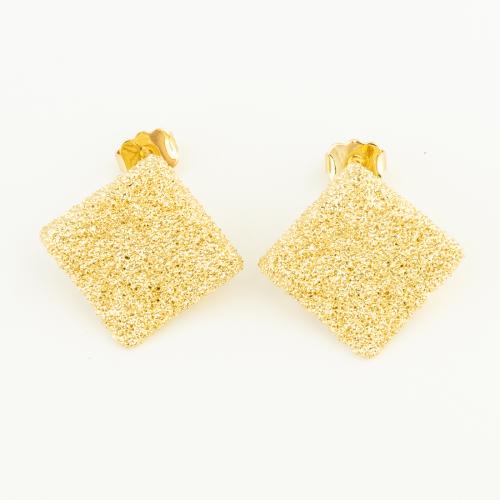 Brass Stud Earring Square gold color plated for woman nickel lead & cadmium free Sold By Pair