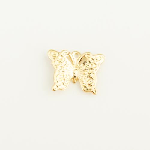 Brass Jewelry Pendants Butterfly gold color plated DIY nickel lead & cadmium free Sold By PC