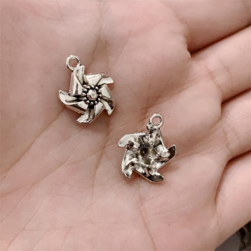 Zinc Alloy Pendants Pinwheel antique silver color plated DIY Sold By Bag