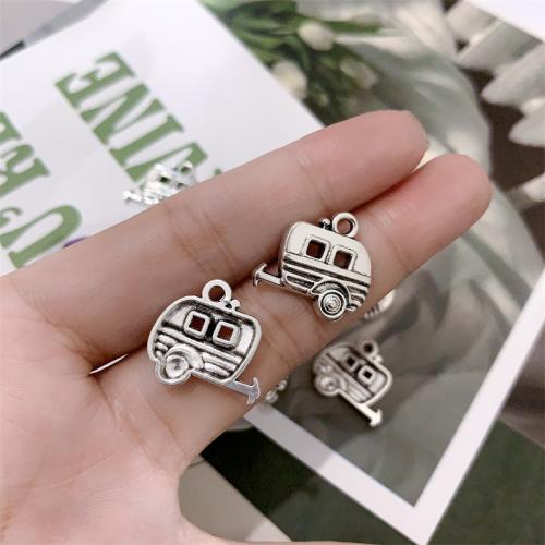 Vehicle Shaped Zinc Alloy Pendants Car antique silver color plated DIY Sold By Bag