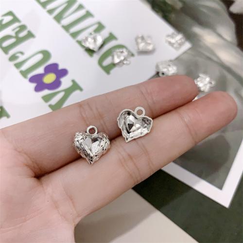 Zinc Alloy Heart Pendants antique silver color plated DIY Sold By Bag