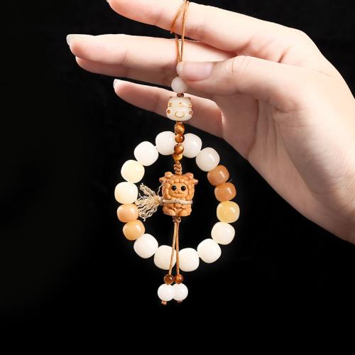 Bodhi Ornements suspendus, avec Bois de santal, mouton, moitié à la main, style folk & unisexe, beads length 10mm, Longueur Environ 17.5 cm, Vendu par PC