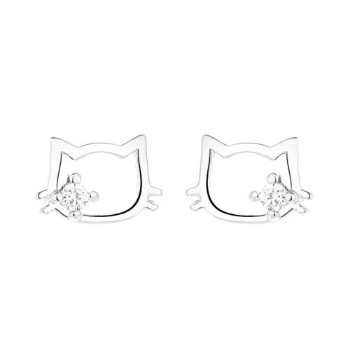 Cubic Zirconia micro pavimenta Sterling Silver Earring, 925 sterline d'argento, gioielli di moda & Micro spianare cubic zirconia & per la donna, nessuno, 7.80x5.40mm, Venduto da coppia