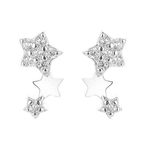 Cubic Zirconia micro pavimenta Sterling Silver Earring, 925 sterline d'argento, gioielli di moda & Micro spianare cubic zirconia & per la donna, 4.20x8.60mm, Venduto da coppia