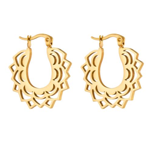 Rostfritt stål spaken bakåt Earring, 304 rostfritt stål, guldfärg pläterade, mode smycken & för kvinna, gyllene, 30x28mm, Säljs av Par