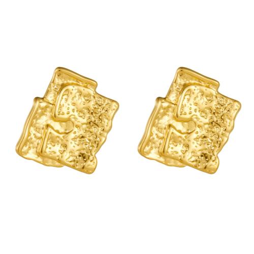 Roestvrij staal Stud Earrings, 304 roestvrij staal, gold plated, mode sieraden & voor vrouw, gouden, 25x28mm, Verkocht door pair