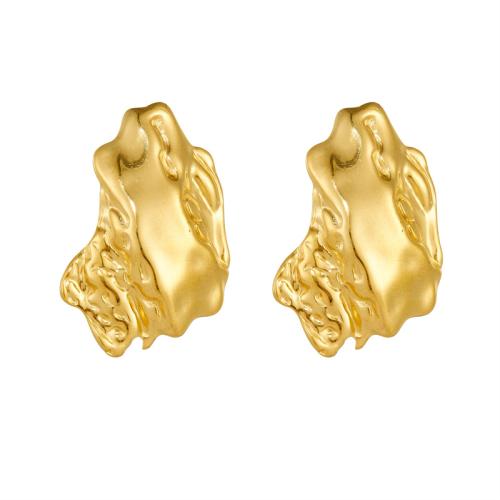 Roestvrij staal Stud Earrings, 304 roestvrij staal, gold plated, mode sieraden & voor vrouw, gouden, 20x25mm, Verkocht door pair