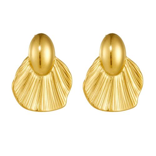 Roestvrij staal Stud Earrings, 304 roestvrij staal, gold plated, mode sieraden & voor vrouw, gouden, 30x40mm, Verkocht door pair