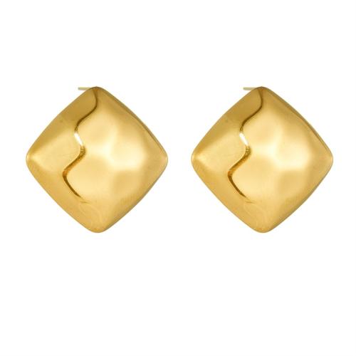 Roestvrij staal Stud Earrings, 304 roestvrij staal, gold plated, mode sieraden & voor vrouw, gouden, 26x26mm, Verkocht door pair