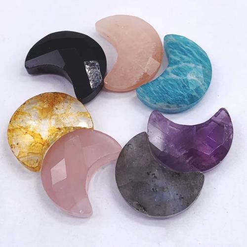 Gemstone Pendants Jewelry Natural Stone Moon DIY  Sold By PC