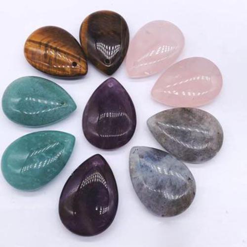 Gemstone Pendants Jewelry Natural Stone Teardrop DIY Sold By PC