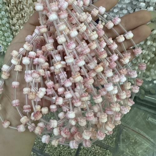 Natural Freshwater Shell Beads Flower Carved DIY Sold By PC