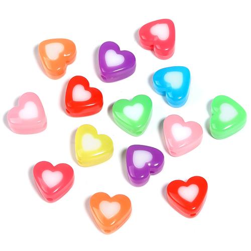 Acrylic Jewelry Beads Heart DIY mixed colors Sold By Bag