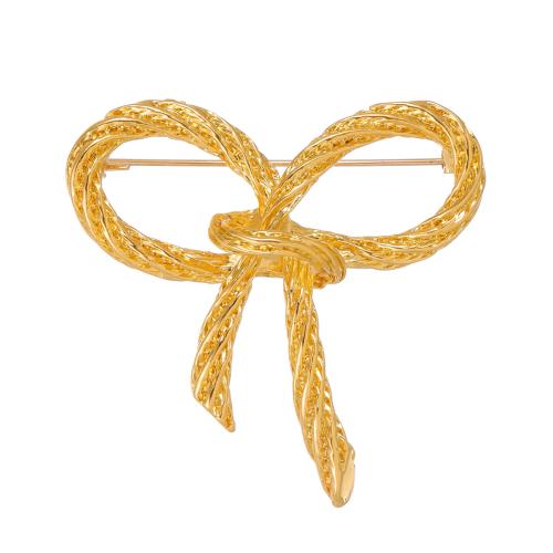 Zinc Alloy Brooches Bowknot 18K gold plated fashion jewelry & Unisex & hollow Sold By PC