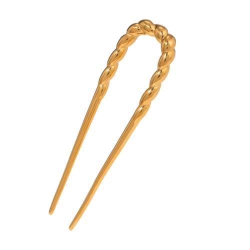 Hair Stick 304 Stainless Steel plated fashion jewelry & for woman golden Sold By PC