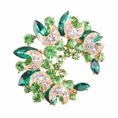 Zinc Alloy Brooches with Crystal for woman & with rhinestone Sold By PC