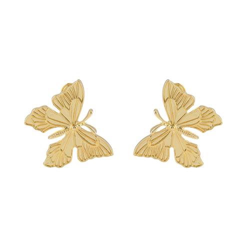 Zinc Alloy Stud Earring plated & for woman golden Sold By Pair