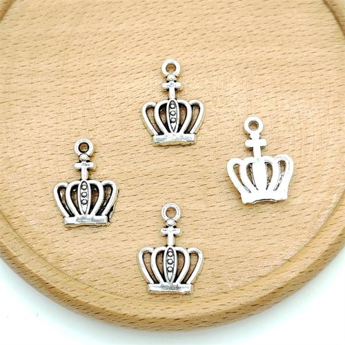 Zinc Alloy Crown Pendants antique silver color plated DIY Sold By Bag