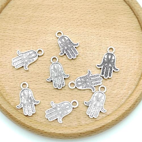 Zinc Alloy main pendentifs, alliage de zinc, Plaqué de couleur d'argent, DIY, 13x19mm, 100PC/sac, Vendu par sac