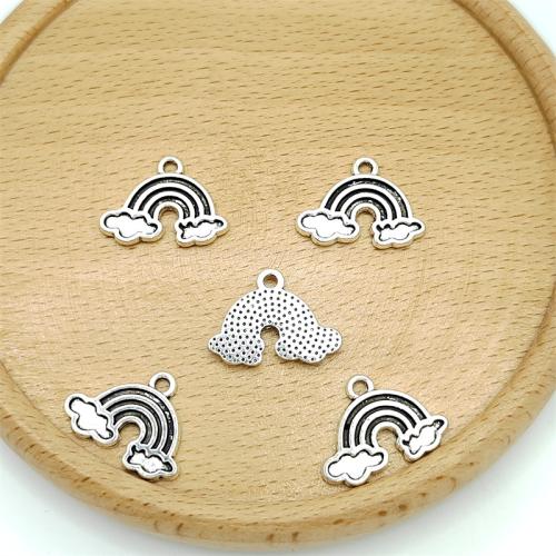 Zinc Alloy Pendants Rainbow antique silver color plated DIY Sold By Bag