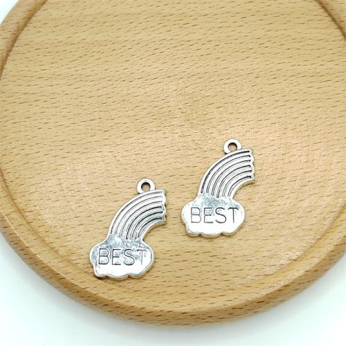 Zinc Alloy Pendants Rainbow antique silver color plated DIY Sold By Bag