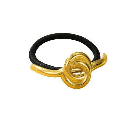 Ponytail Holder 304 Stainless Steel with Rubber Band fashion jewelry & for woman golden Sold By PC