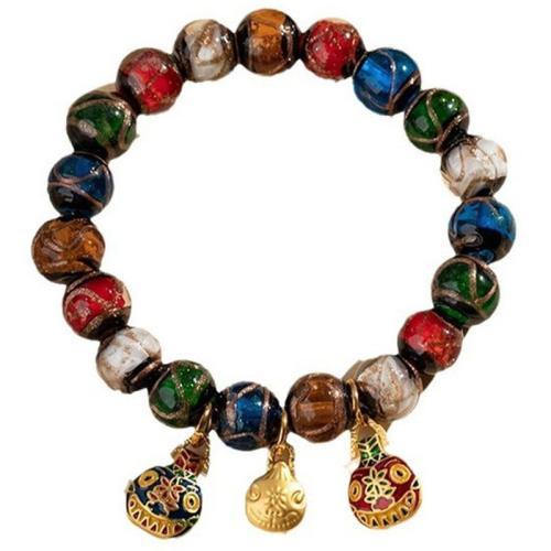 Bracelets Murano, chalumeau, avec laiton, Placage de couleur d'or, bijoux de mode & normes différentes pour le choix, plus de couleurs à choisir, Longueur Environ 18 cm, Vendu par PC