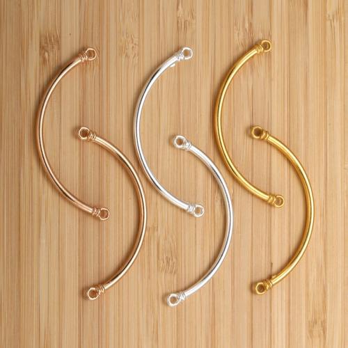 Zinc Alloy Curved Tube Beads plated DIY & 1/1 loop nickel lead & cadmium free Sold By Bag